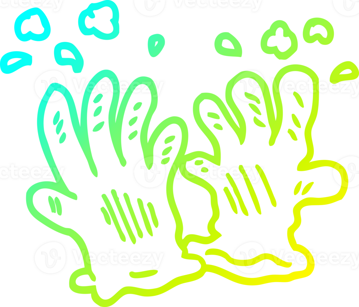cold gradient line drawing of a cartoon sterile gloves png