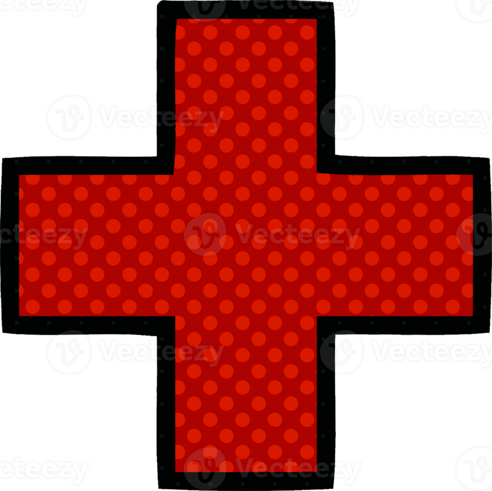 comic book style cartoon of a addition symbol png