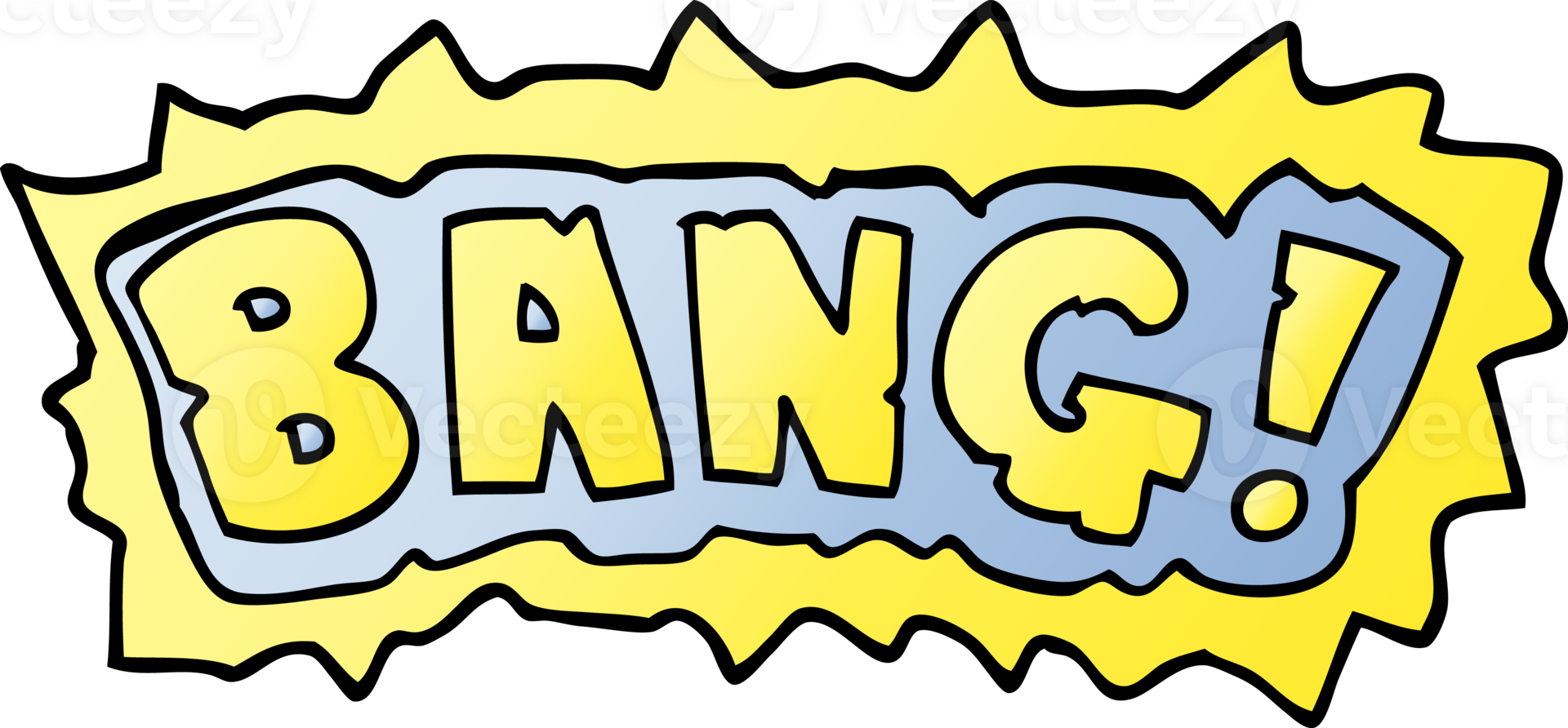 cartoon doodle word bang png