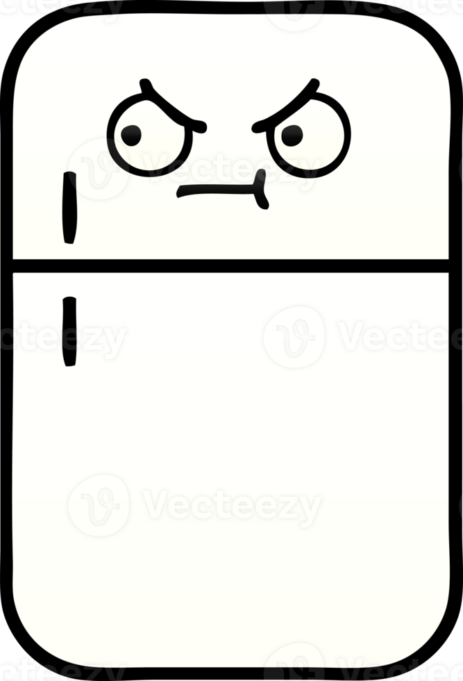 gradient shaded cartoon of a fridge  zer png