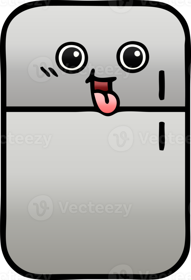 gradient shaded cartoon of a fridge  zer png