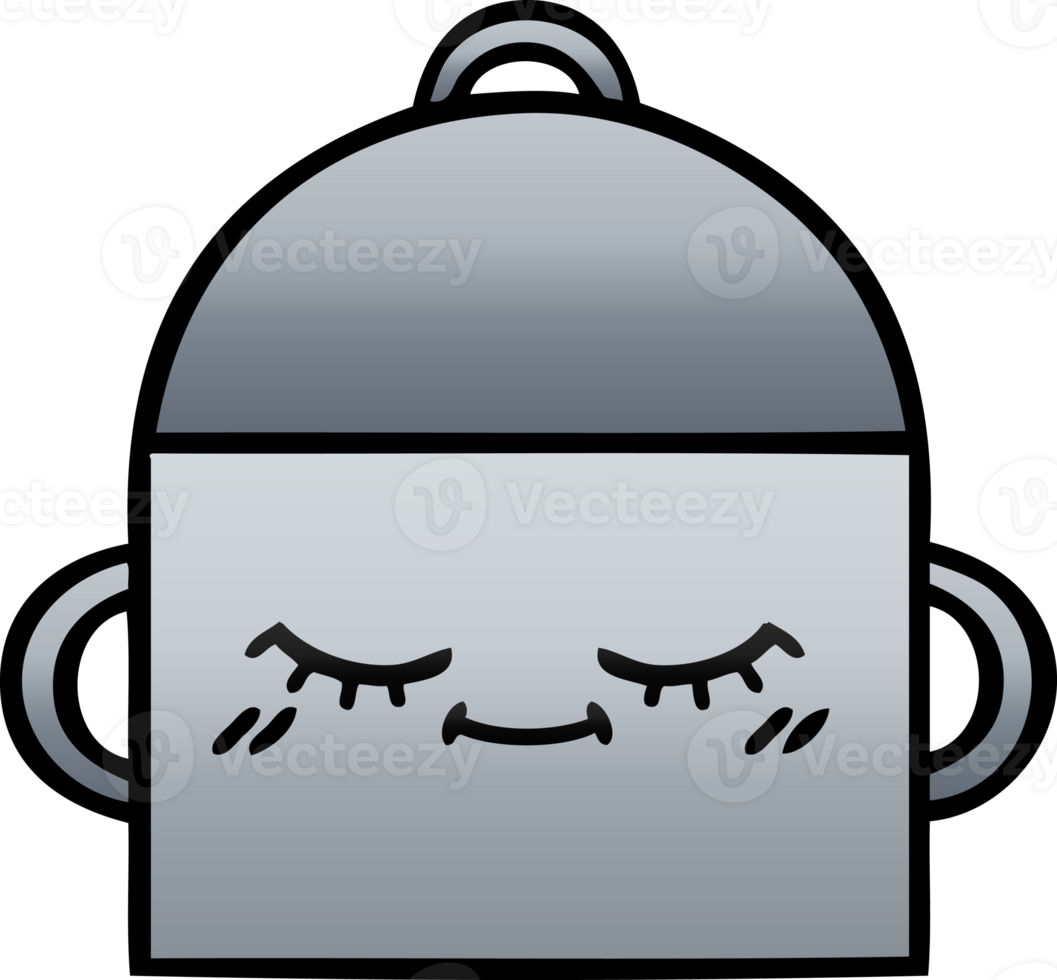 gradient shaded cartoon of a cooking pot png