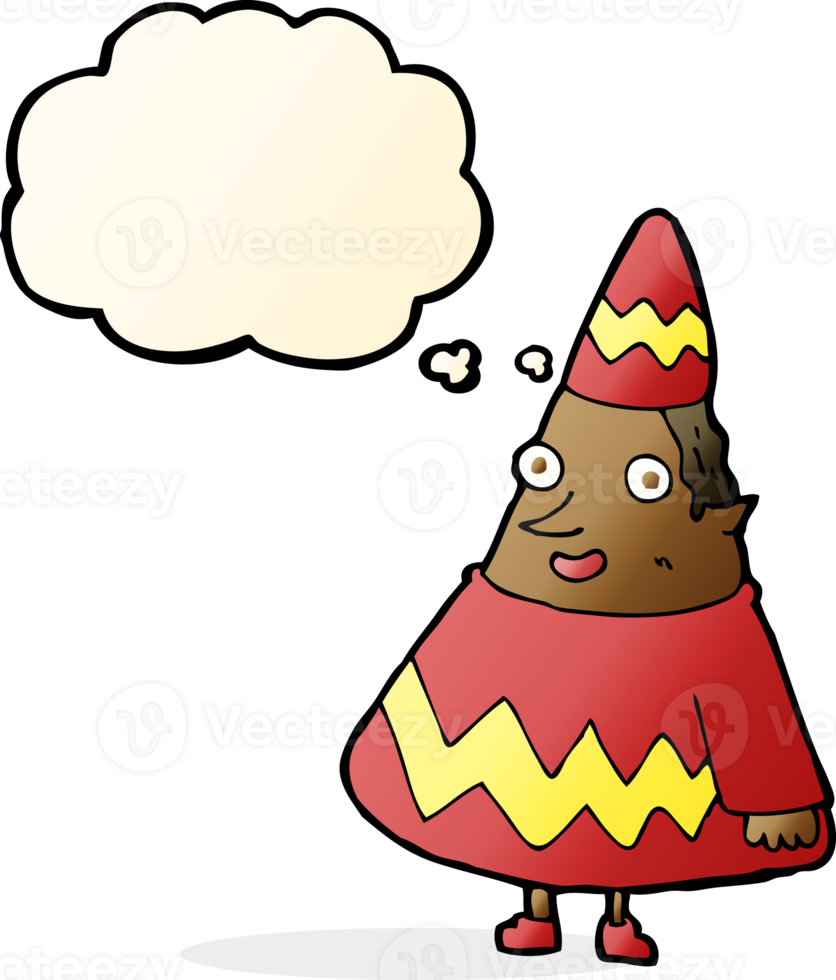 cartoon elf with thought bubble png