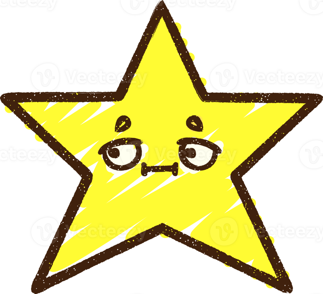 Star With Face Chalk Drawing png