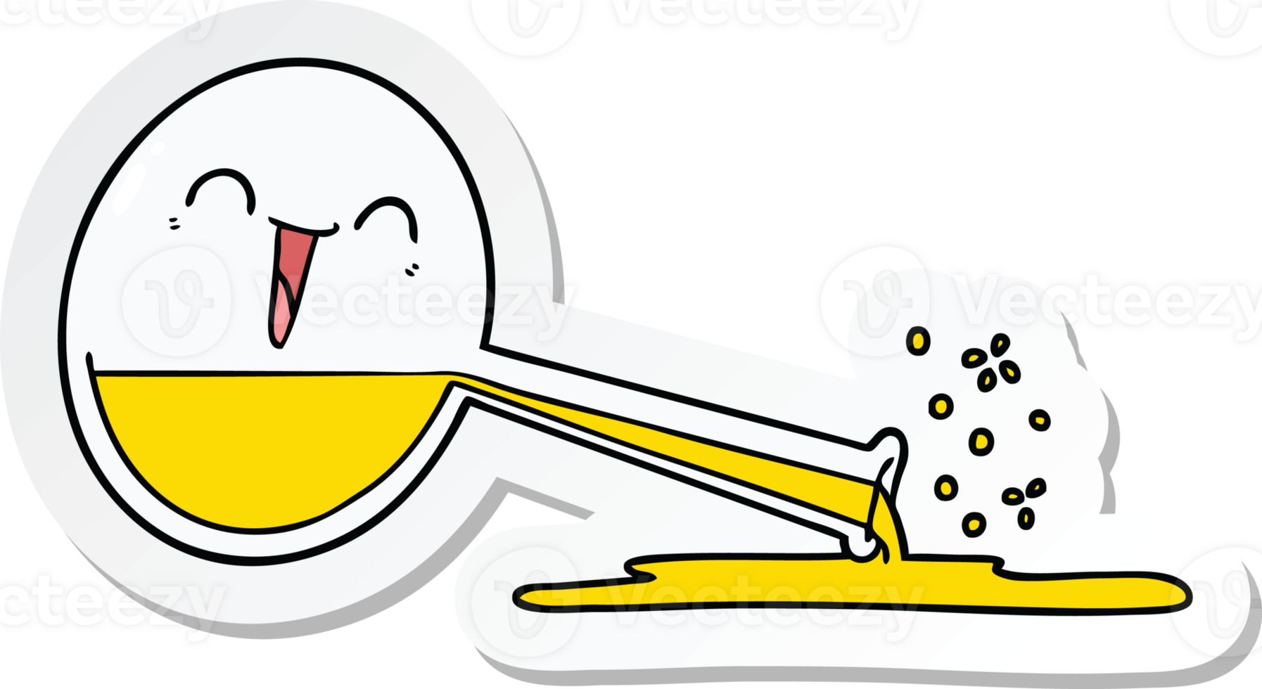 sticker of a happy cartoon spilled chemicals png