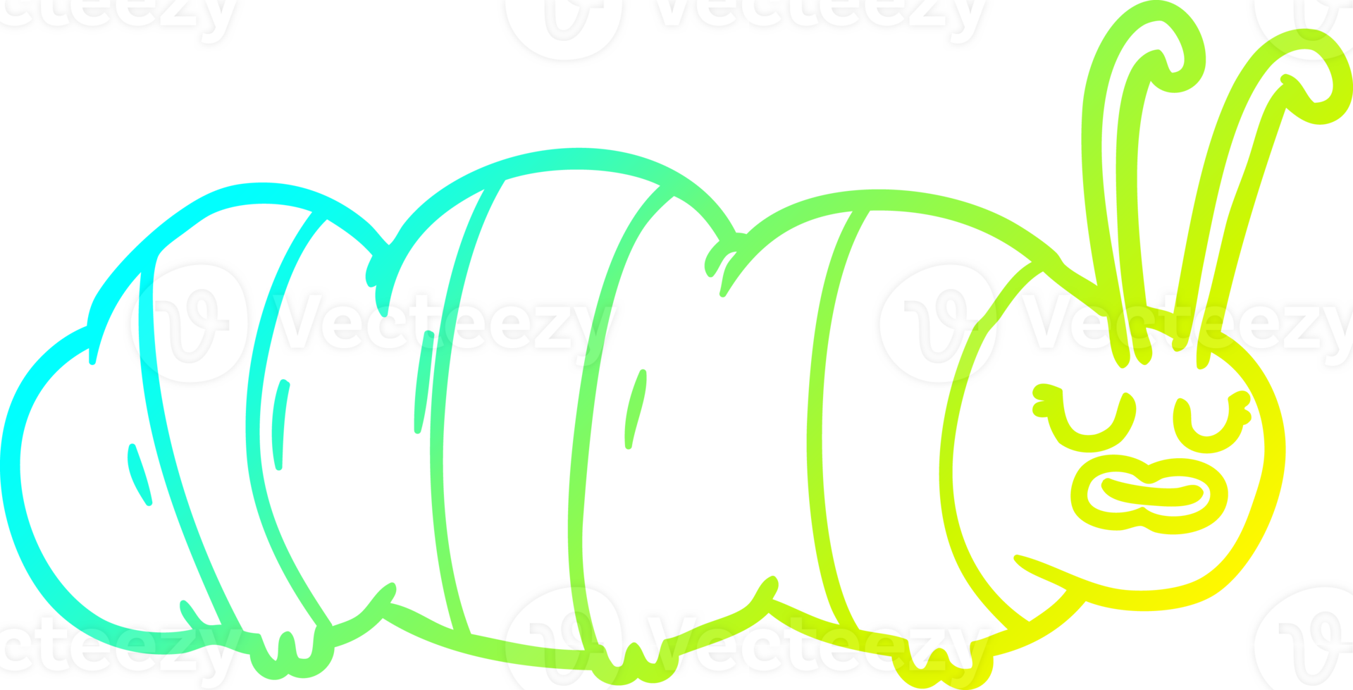 cold gradient line drawing of a funny cartoon bug png