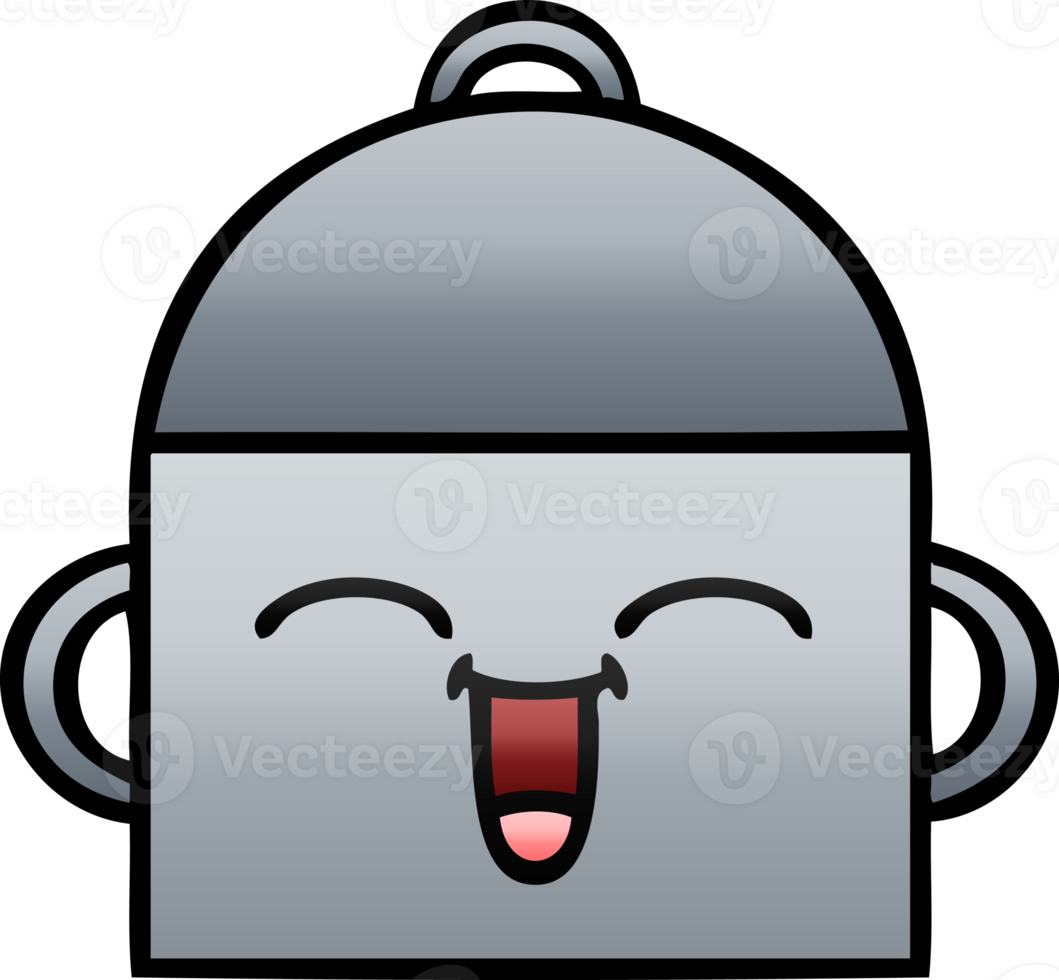 gradient shaded cartoon of a cooking pot png