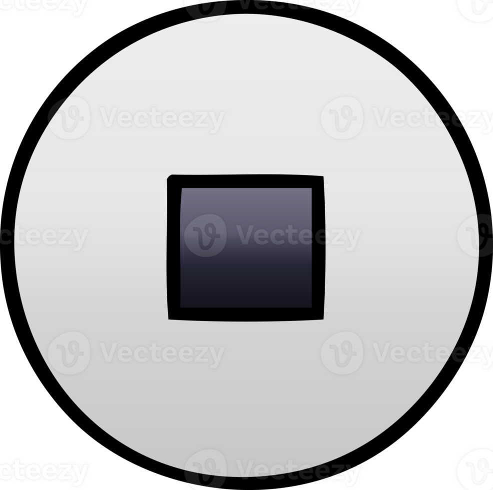 gradient shaded cartoon of a stop button png