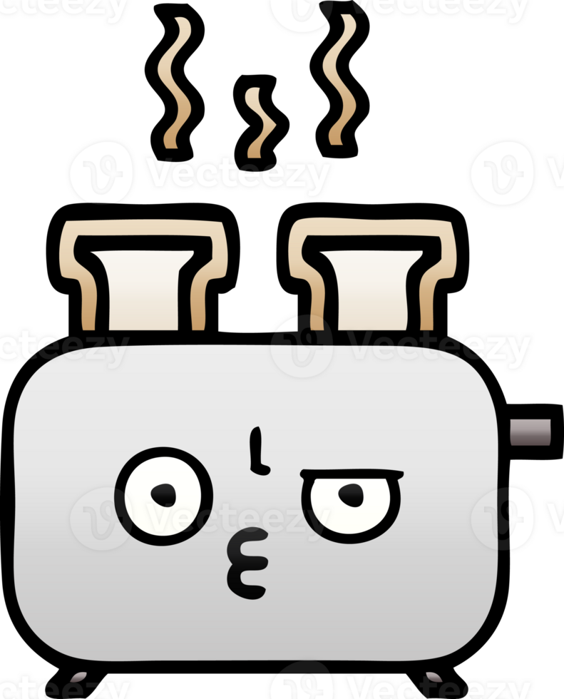 gradient shaded cartoon of a of a toaster png