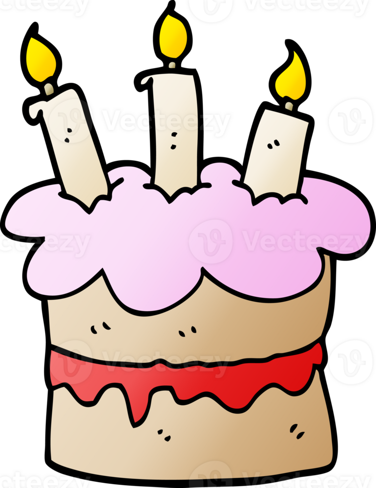 cartoon doodle birthday cake png