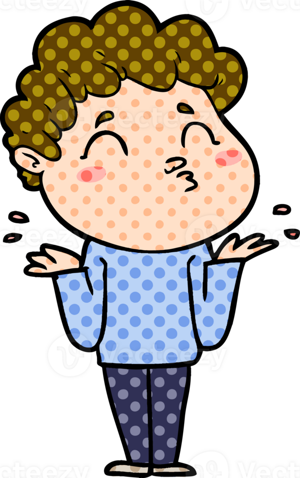 cartoon man shrugging png