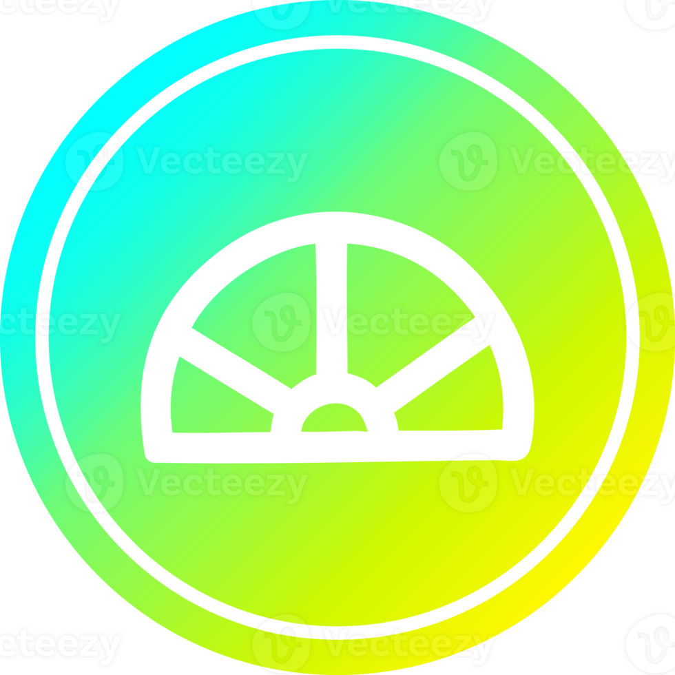 protractor math equipment circular icon with cool gradient finish png