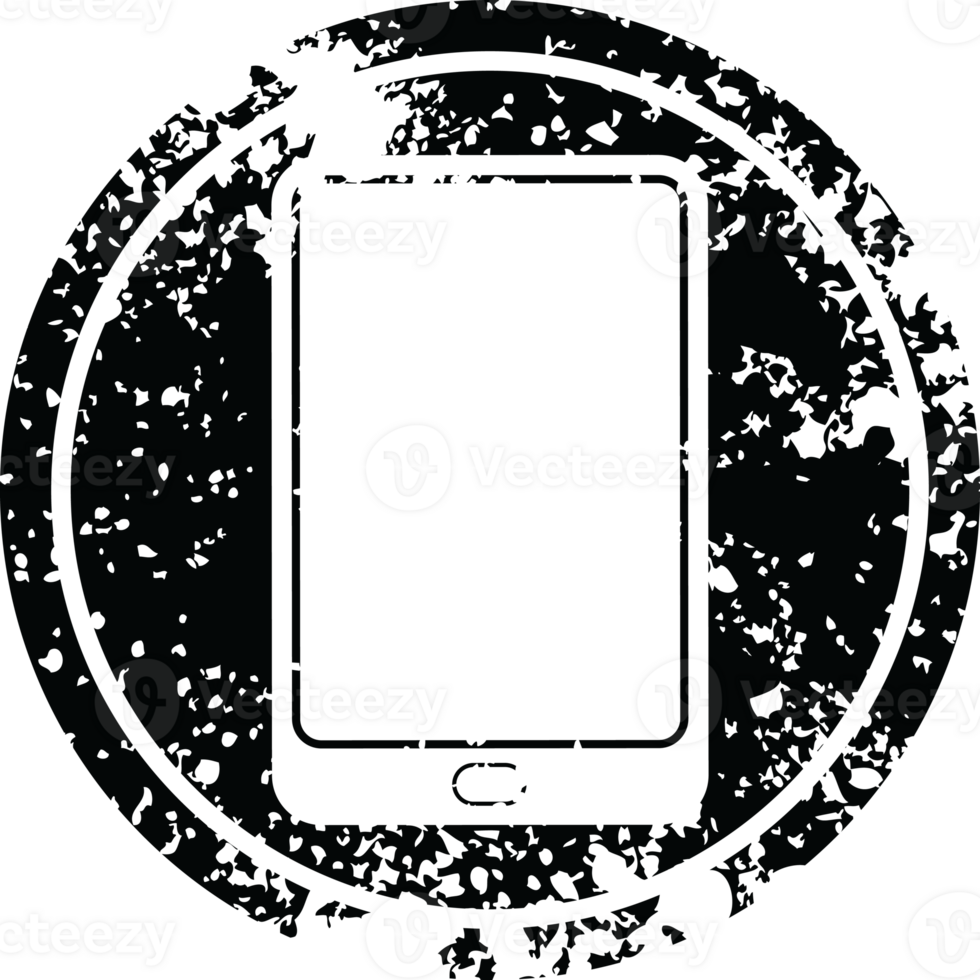 tablet computer   illustration circular distressed symbol png