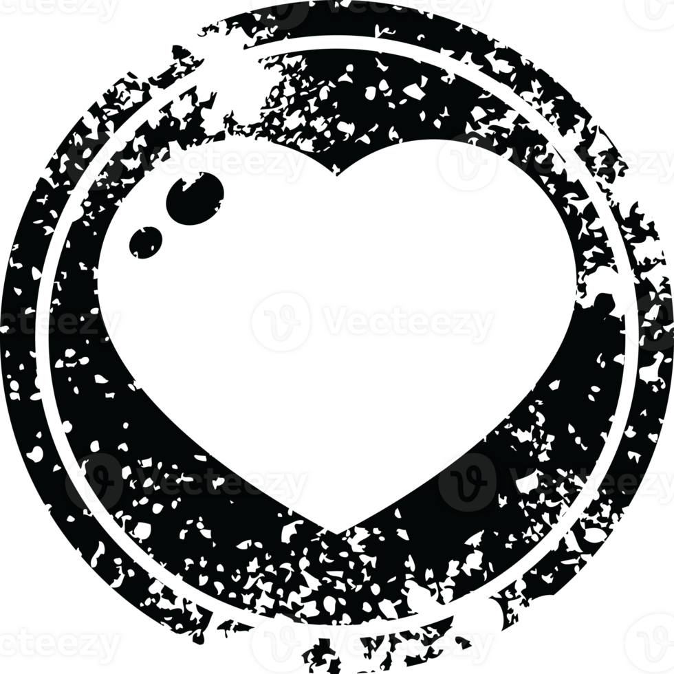 heart distressed symbol graphic   illustration circular distressed symbol png
