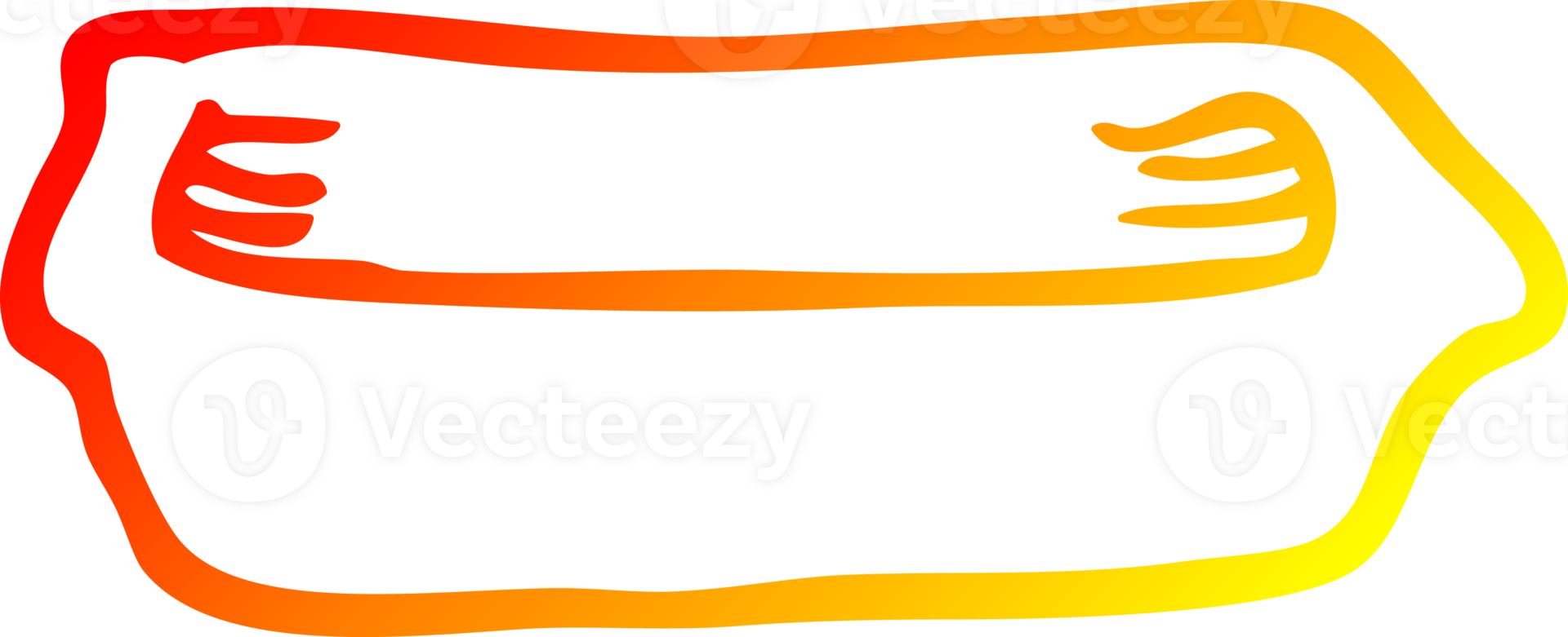 warm gradient line drawing of a cartoon empty tray png