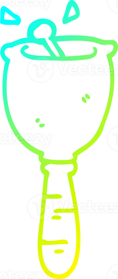 cold gradient line drawing of a cartoon ringing bell png