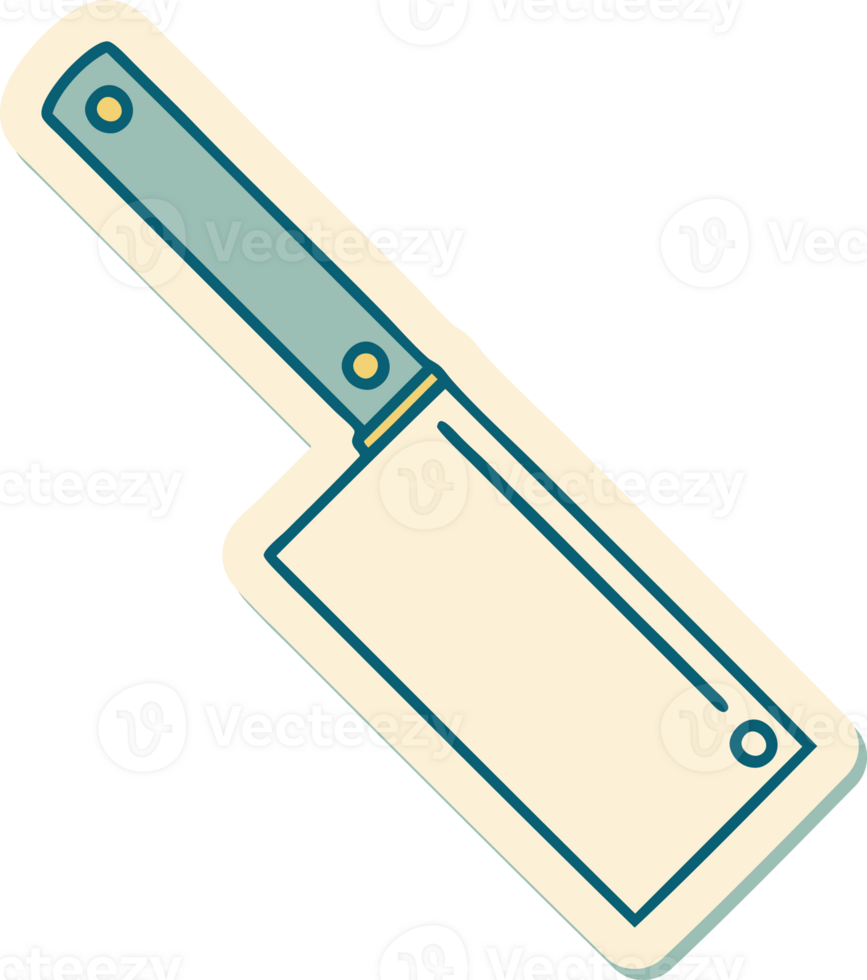 sticker of tattoo in traditional style of a meat cleaver png
