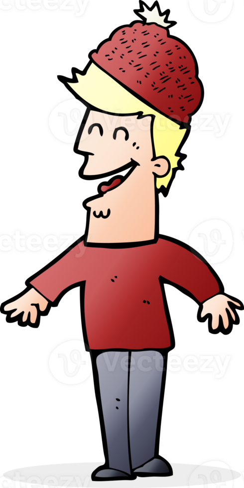 cartoon man wearing winter hat png