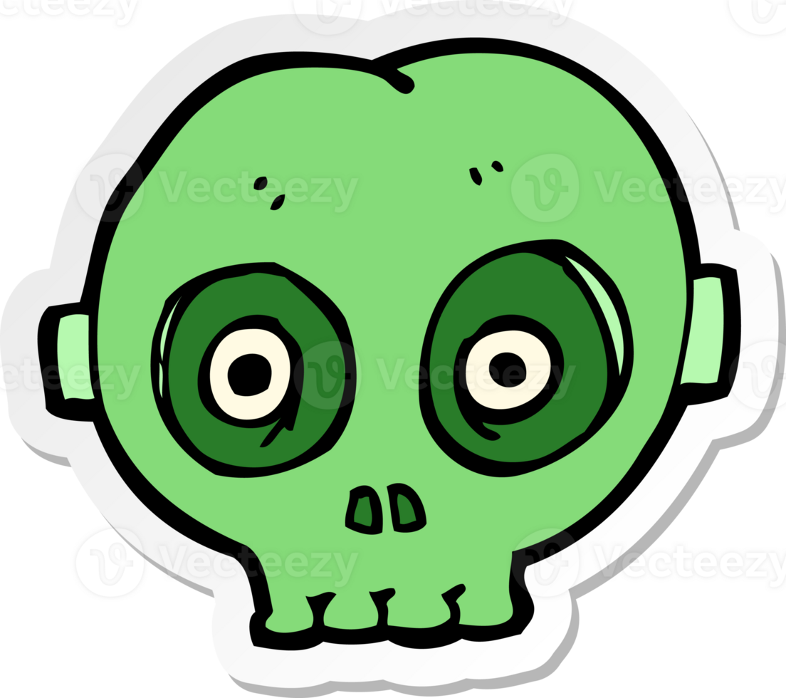 sticker of a cartoon halloween skull mask png