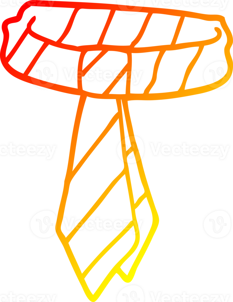 warm gradient line drawing of a cartoon office tie png