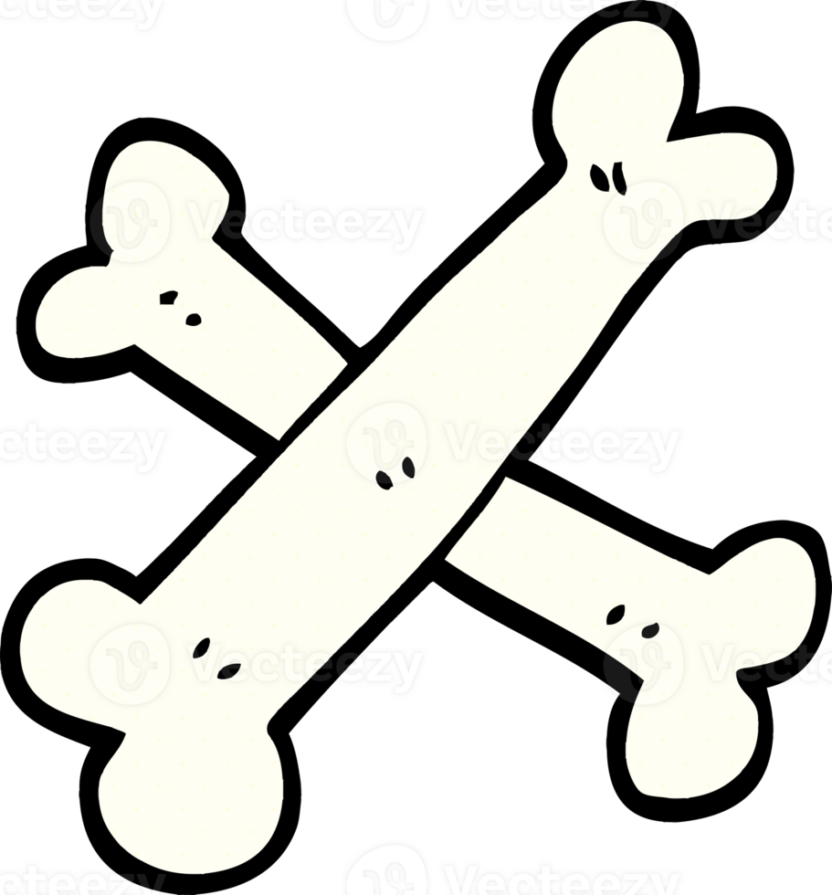 cartoon doodle crossed bones png