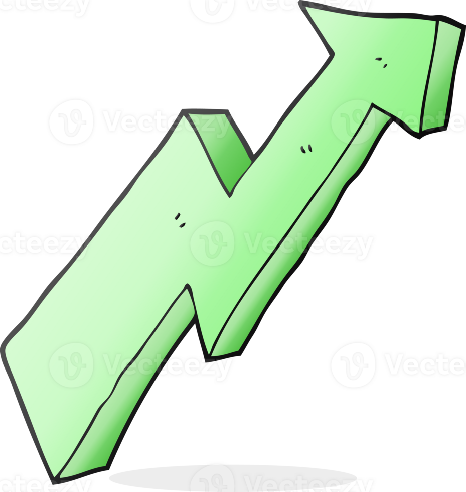 hand drawn cartoon arrow up trend png