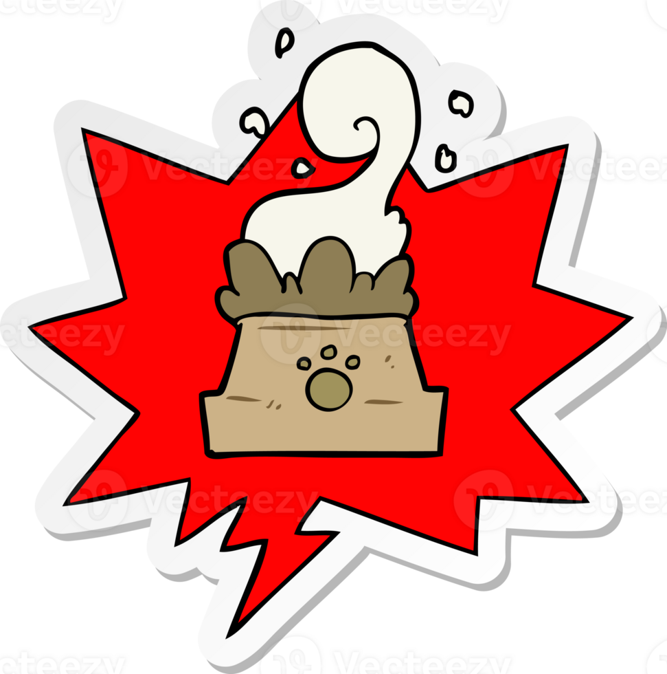 cartoon bowl of dog food with speech bubble sticker png