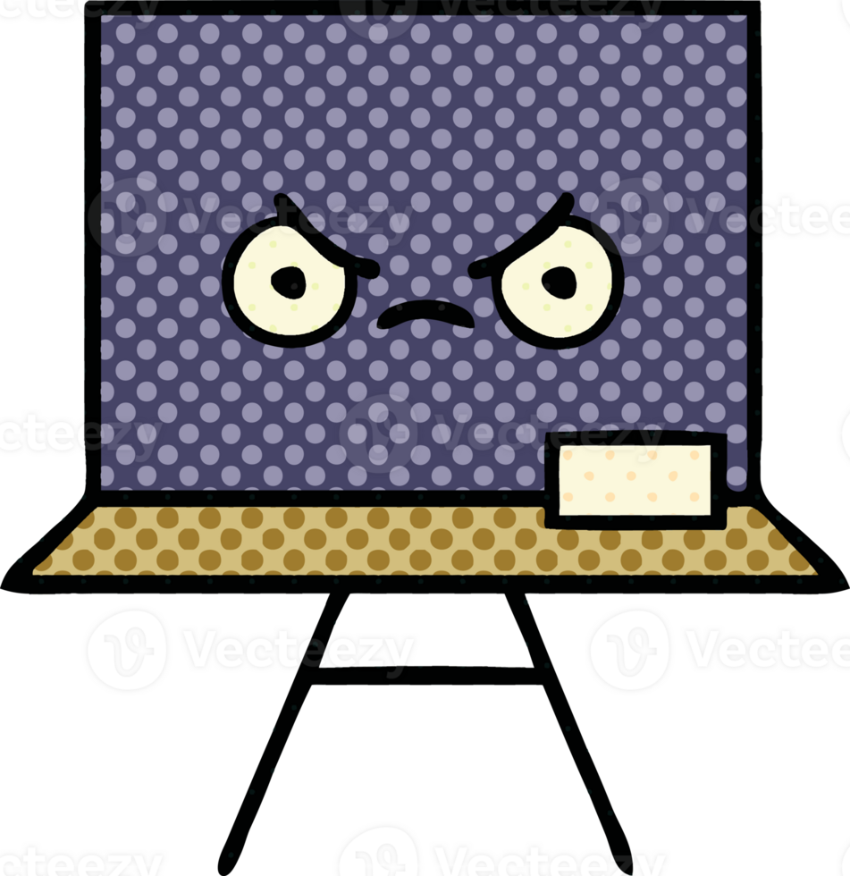 comic book style cartoon of a chalkboard png