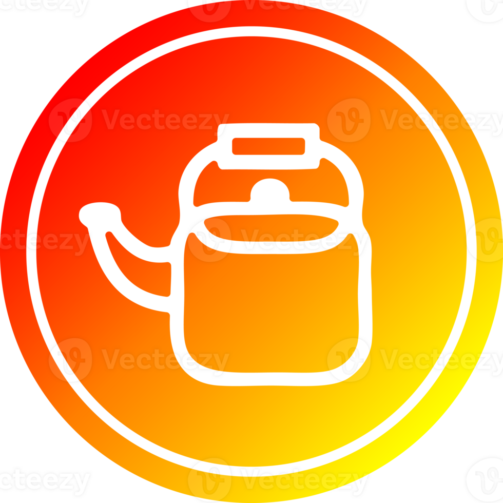 kitchen kettle circular icon with warm gradient finish png