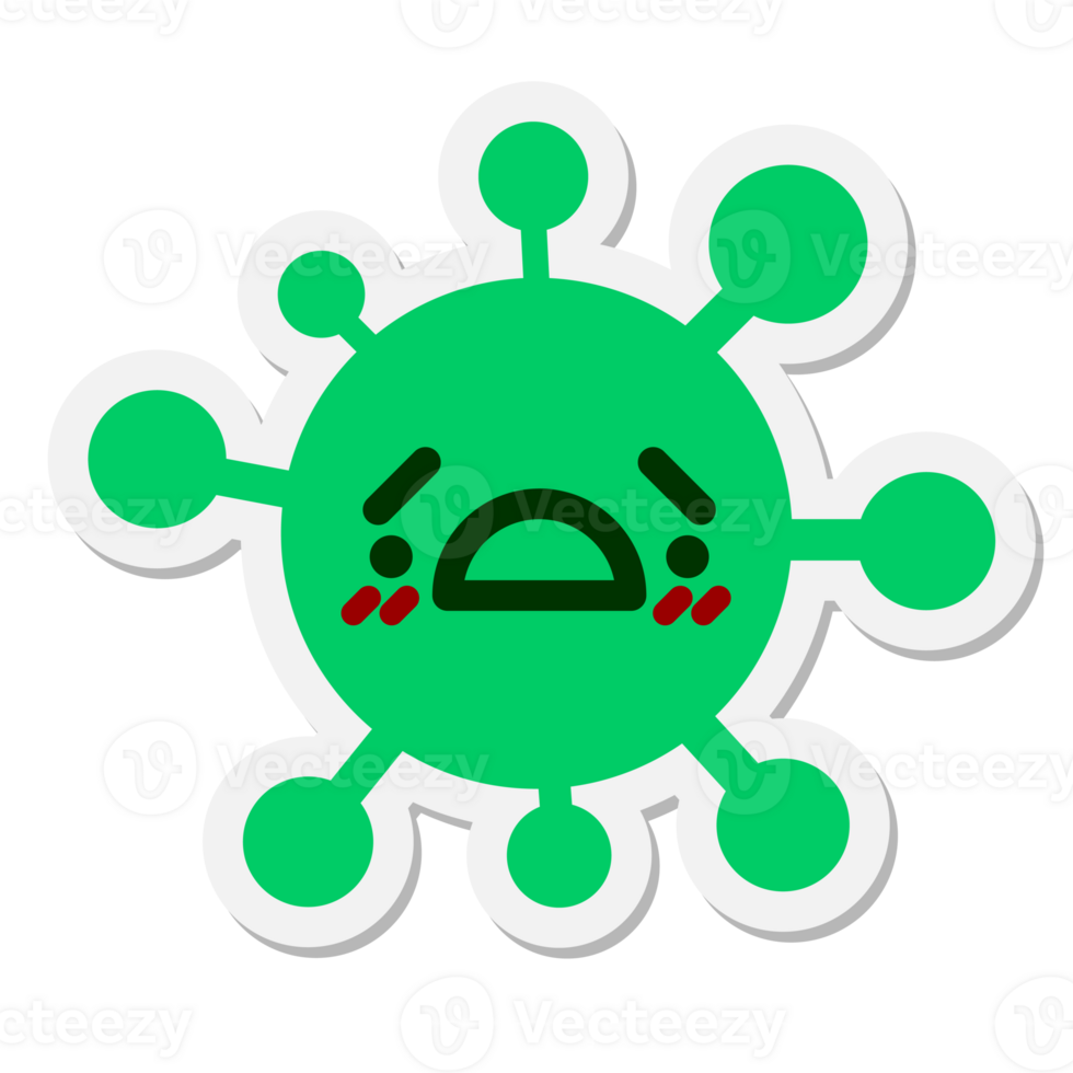 unhappy shocked virus sticker png