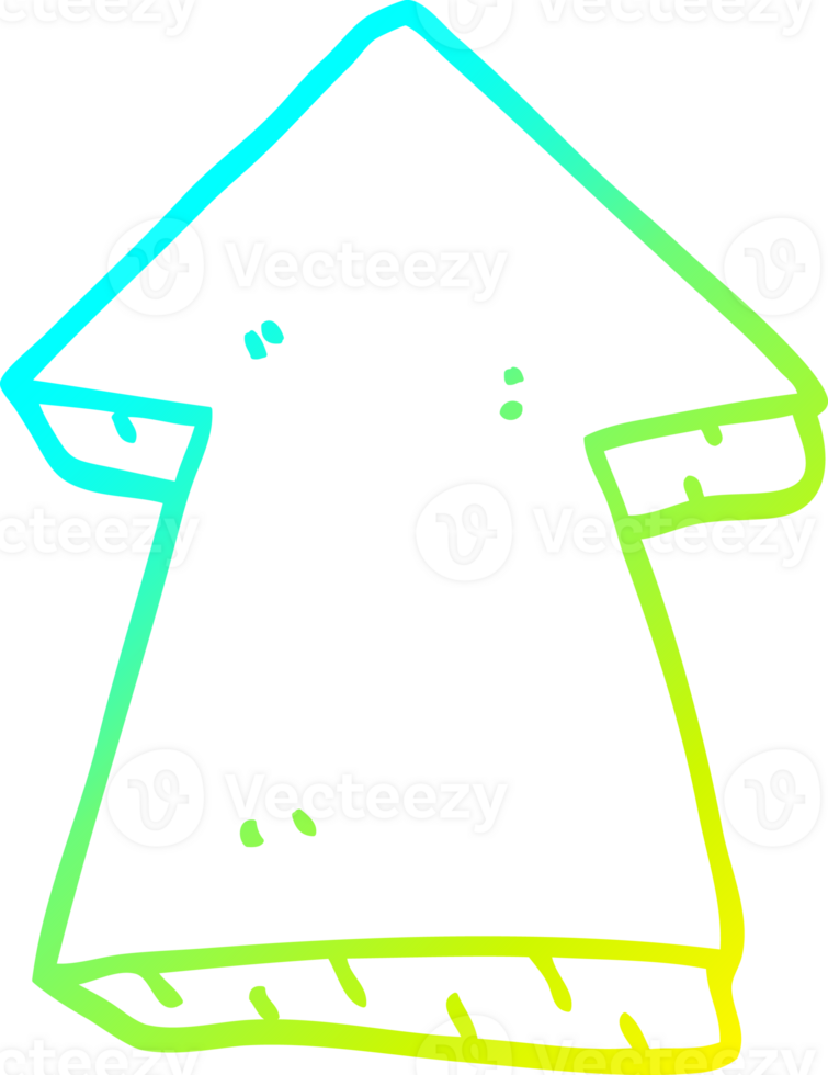 cold gradient line drawing of a cartoon pointing arrow png