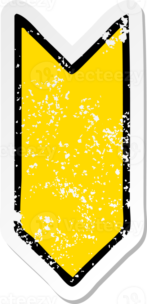 distressed sticker of a carton medal ribbon png