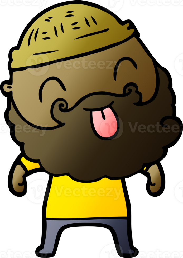 man with beard sticking out tongue png