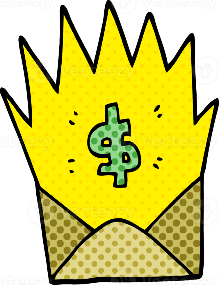 cartoon doodle unexpected pay check png