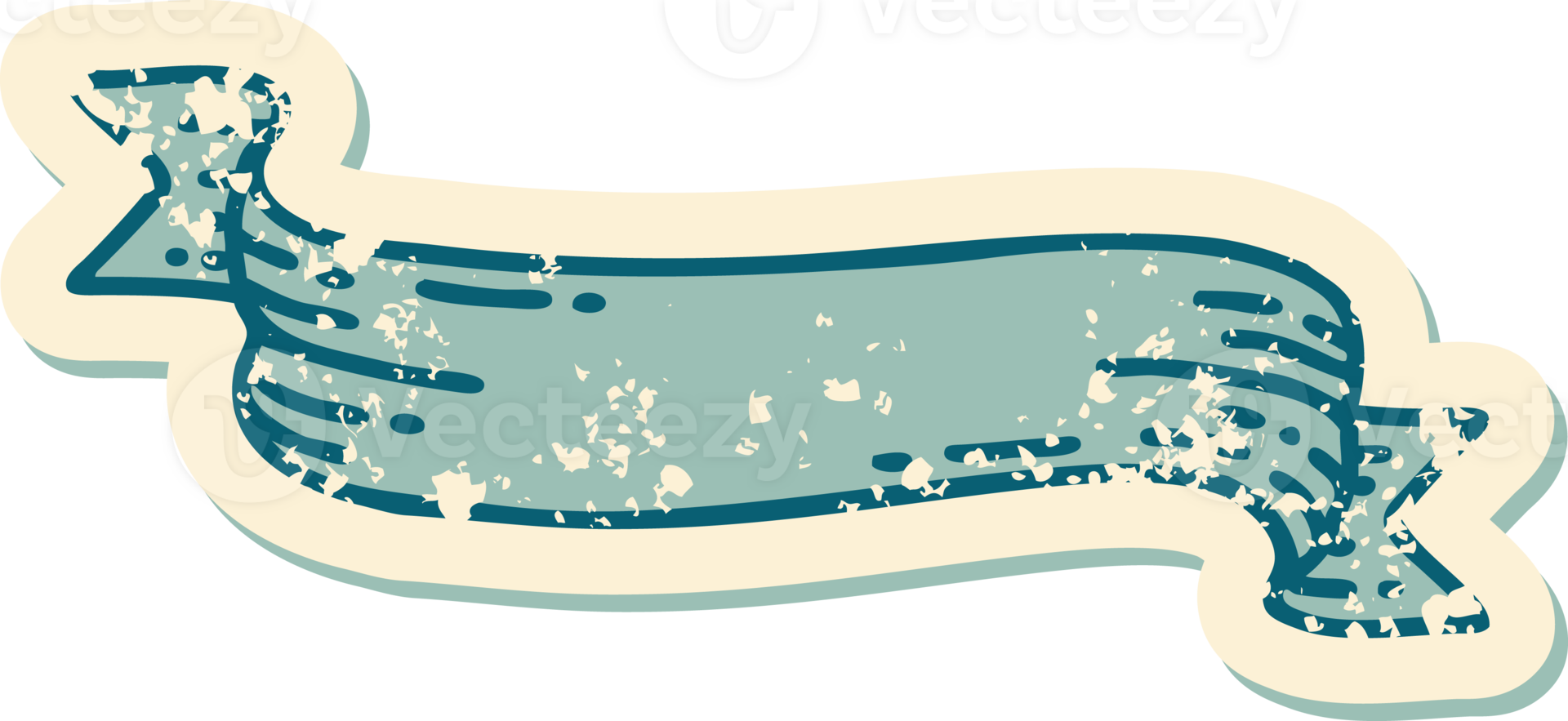 iconic distressed sticker tattoo style image of a banner png