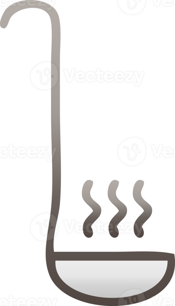 gradient shaded cartoon of a kitchen ladle png