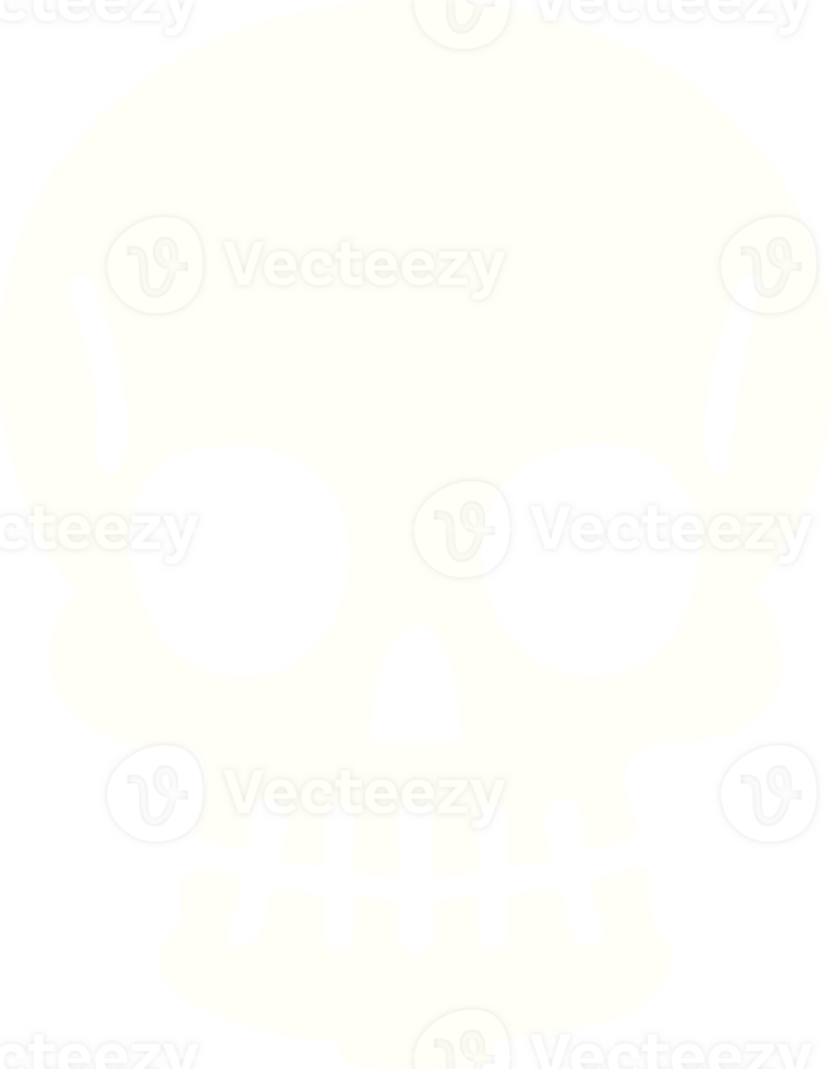 hand drawn quirky cartoon skull png