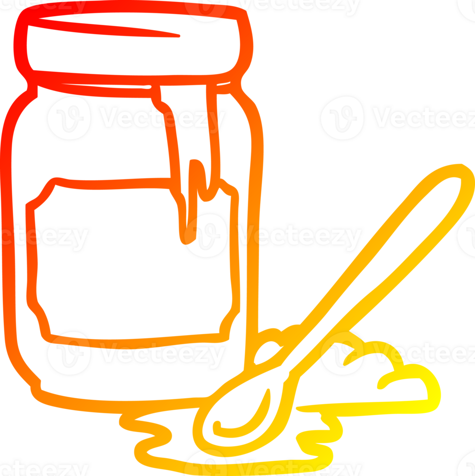 warm gradient line drawing of a jar of honey png