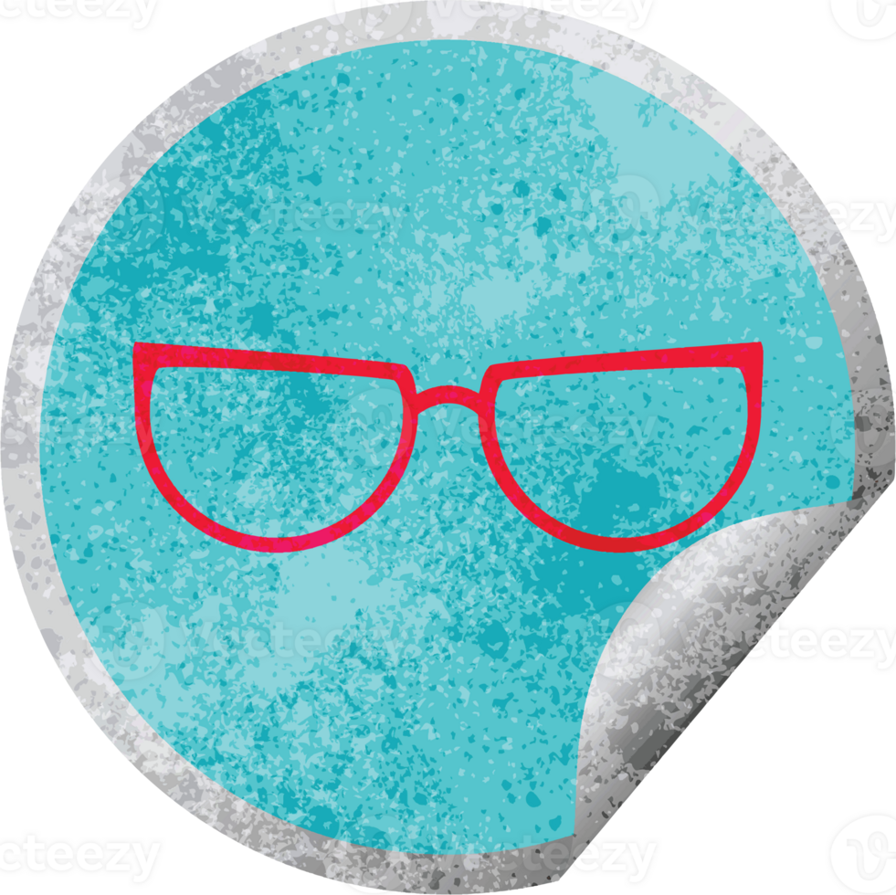 spectacles graphic   circular peeling sticker png