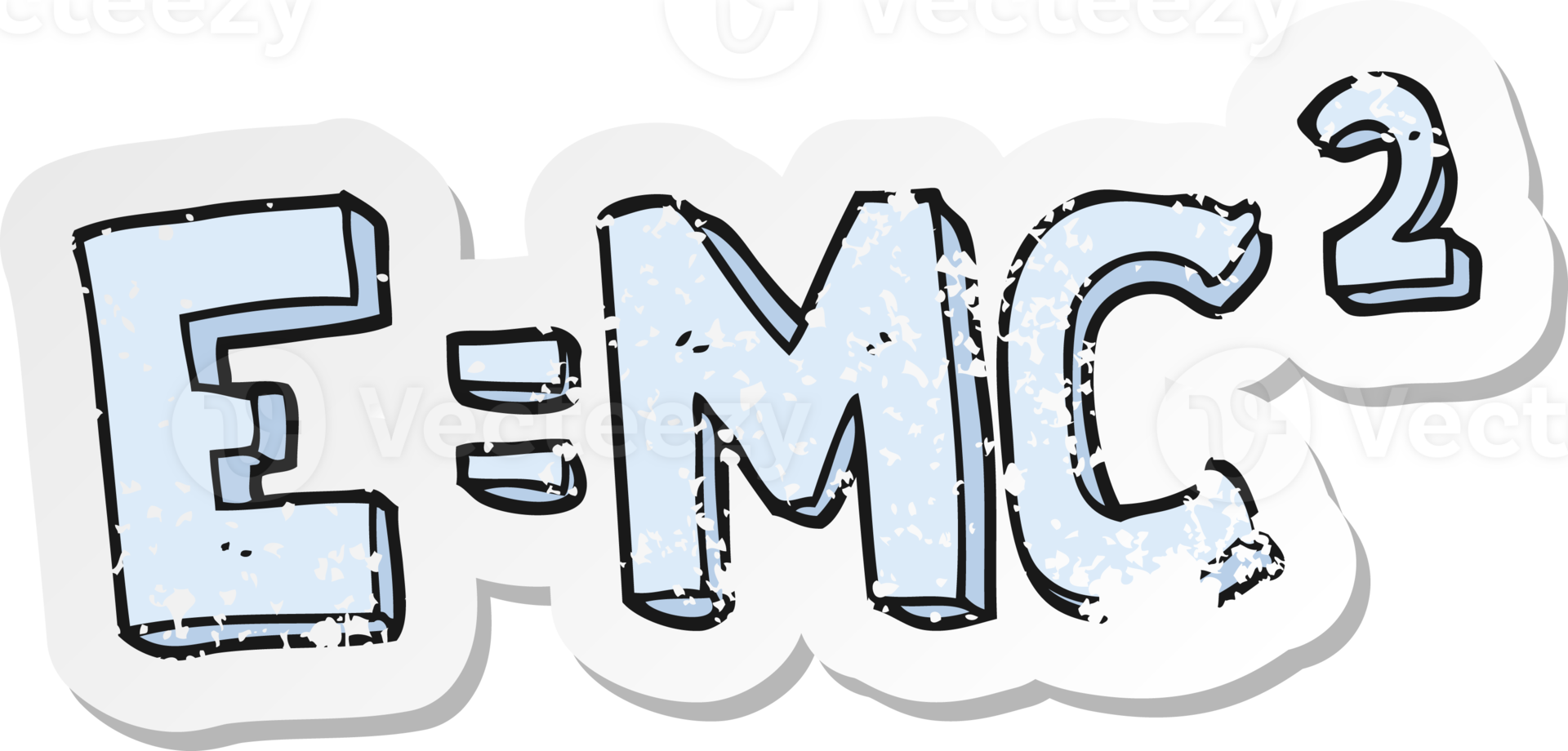 retro distressed sticker of a cartoon science formula png