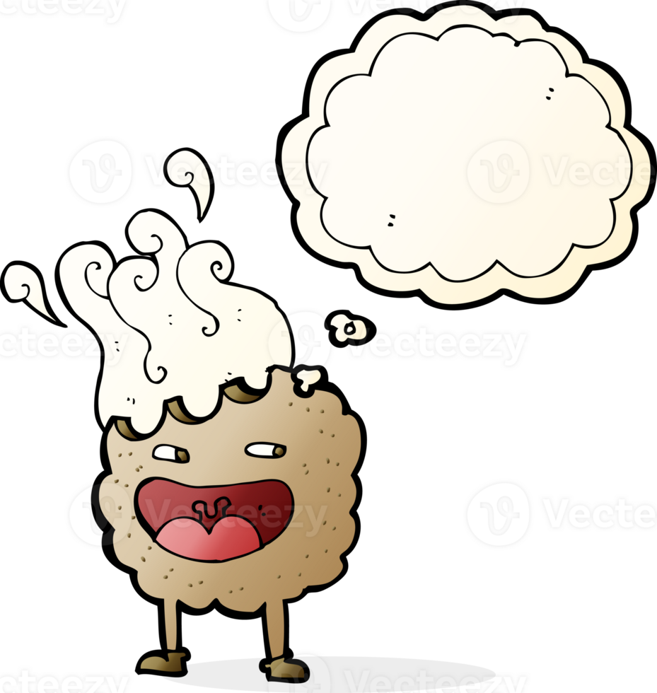 cookie cartoon character with thought bubble png