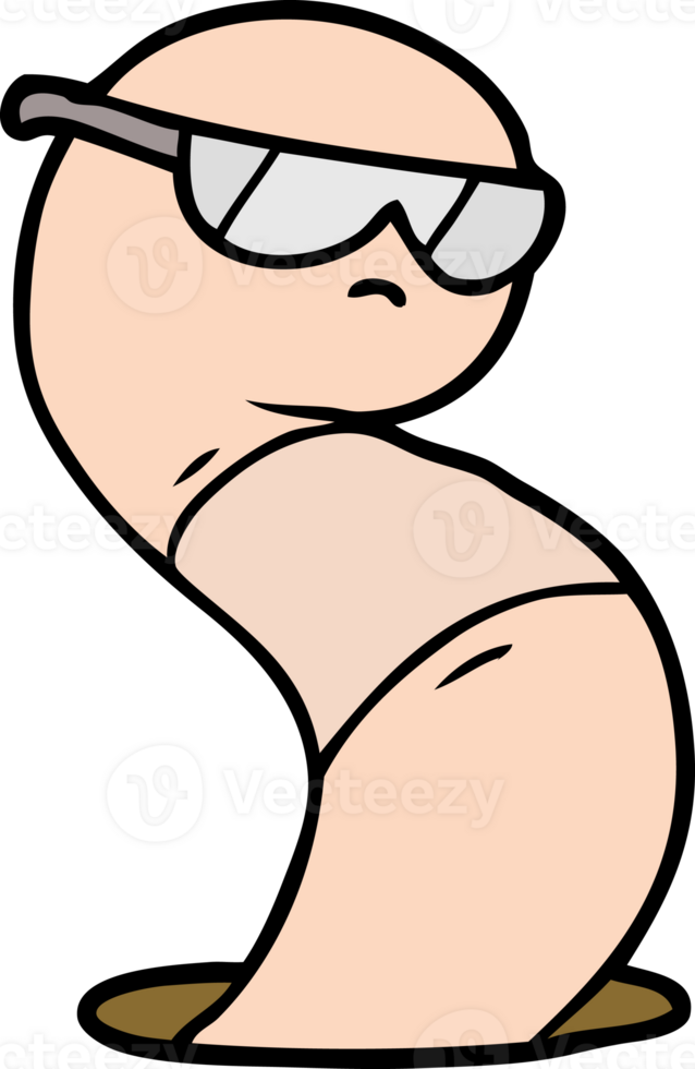 cartoon cool worm png