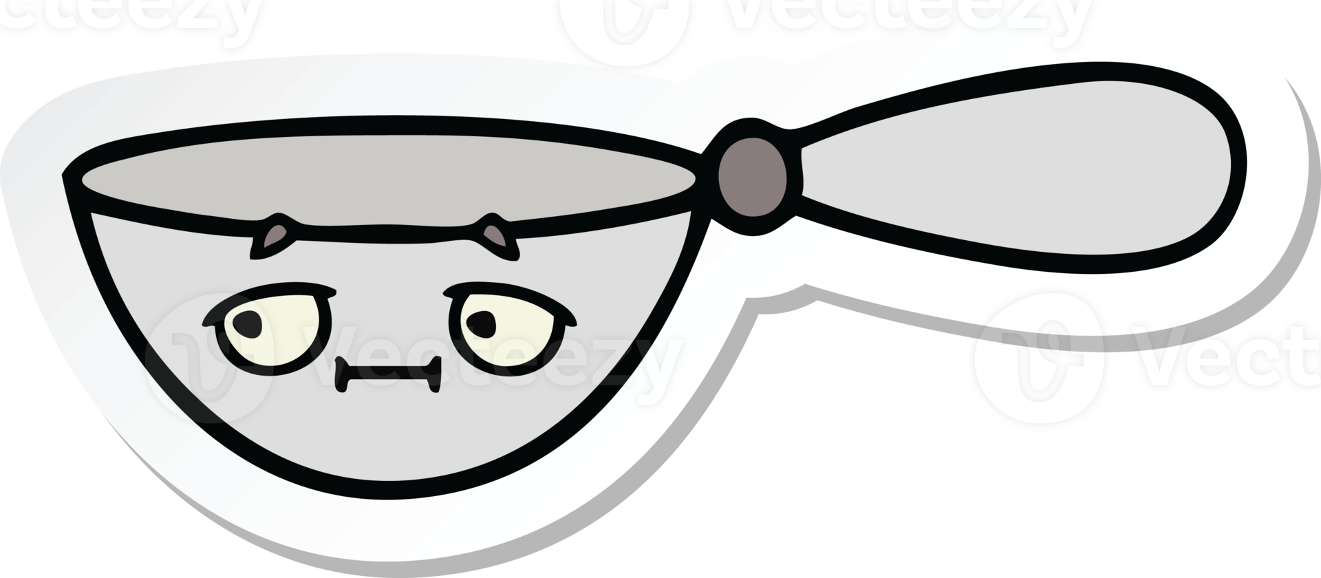 sticker of a cute cartoon measuring spoon png