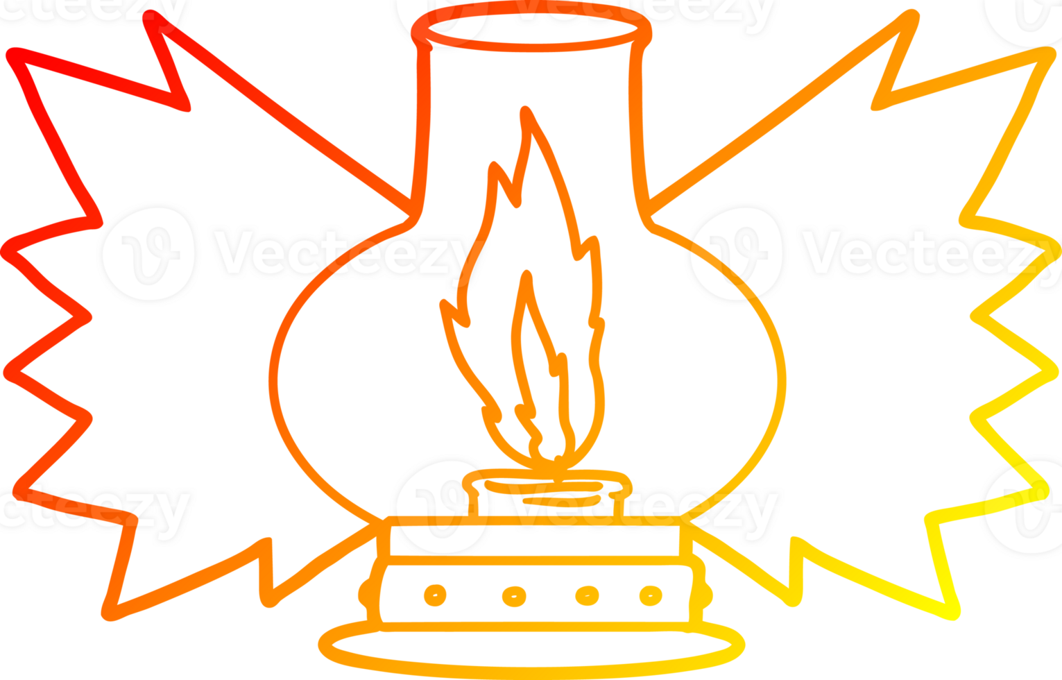warm gradient line drawing of a cartoon lantern png