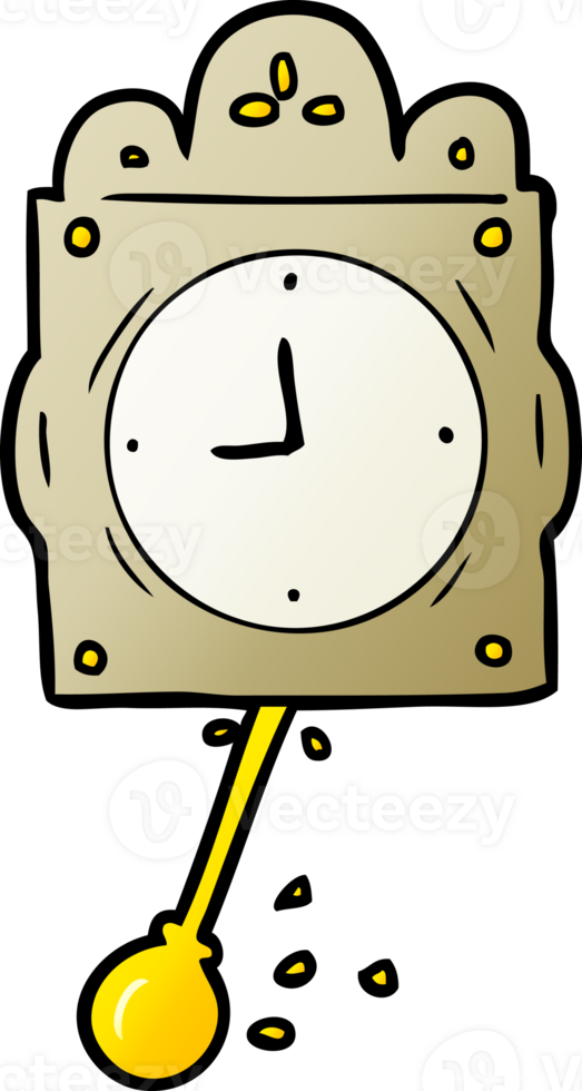cartoon ticking clock with pendulum png