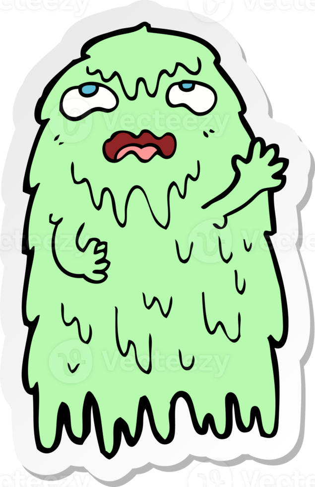 sticker of a gross cartoon ghost png