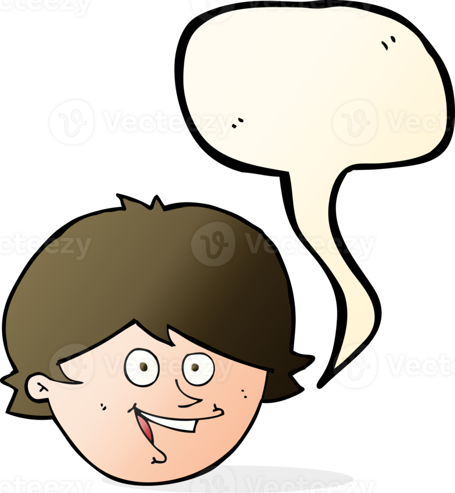 cartoon happy boy face with speech bubble png