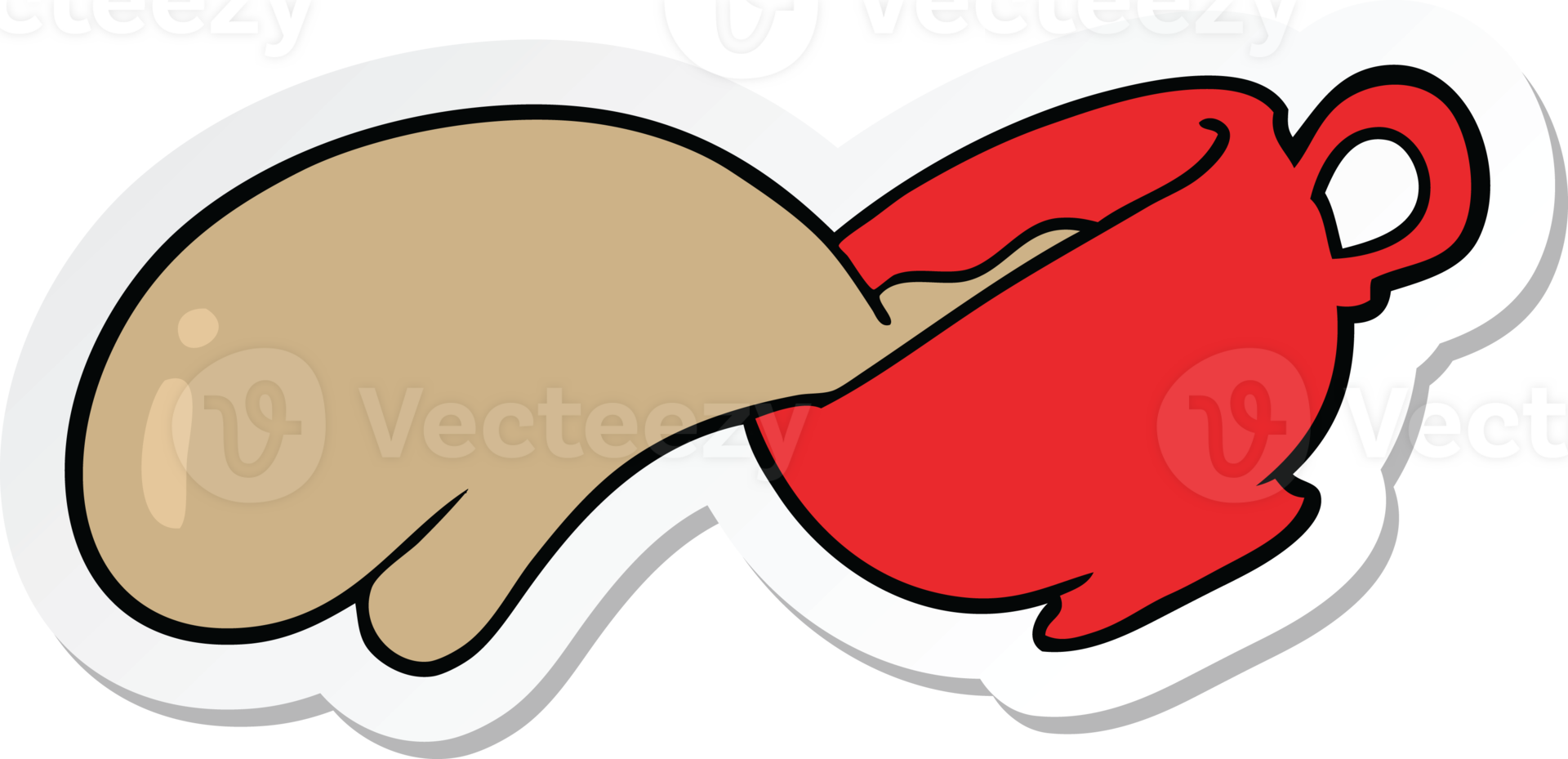 sticker of a cartoon coffee cup png