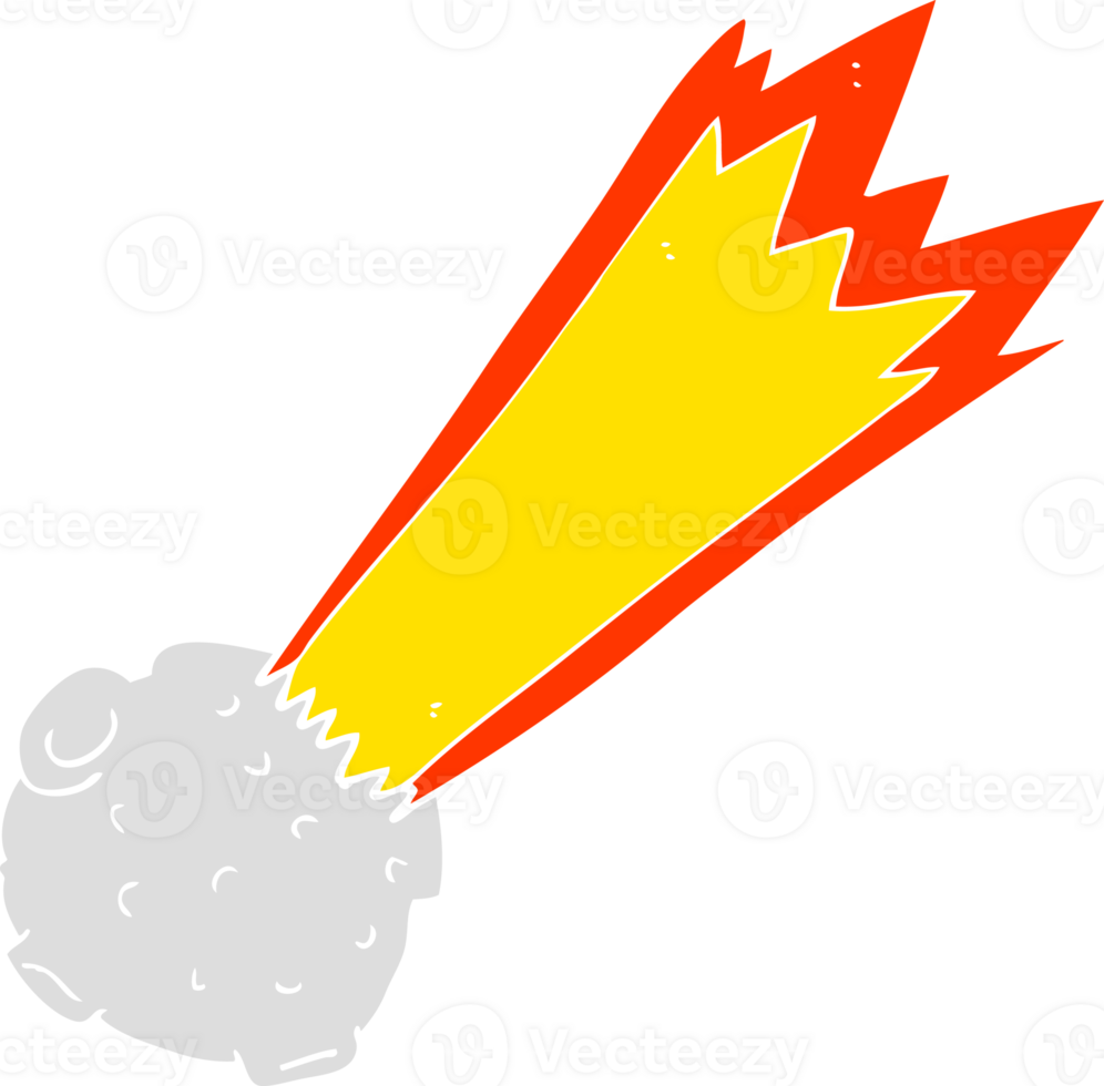 flat color illustration of meteor png