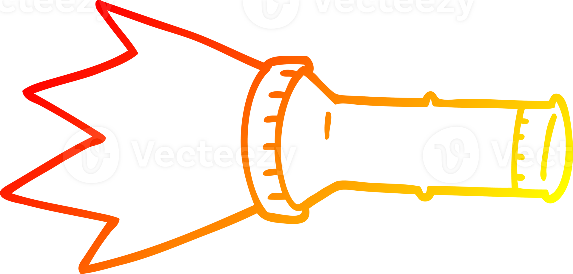 warm gradient line drawing of a cartoon electric torch png